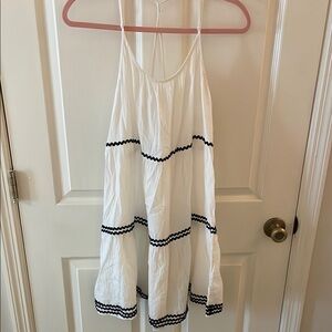 Aerie White and Navy Swim Coverup